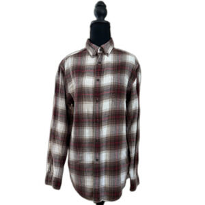 Men's Women's Unisex Small Brown 100% Cotton Plaid Croft & Barrow Flannel